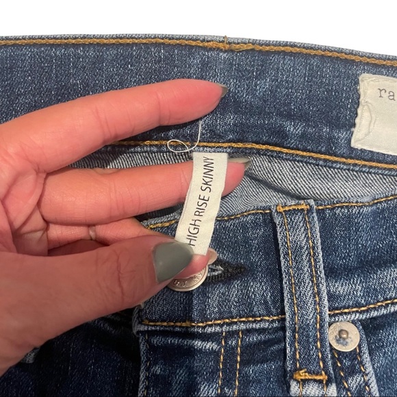 Rag & Bone Blue High-Rise Skinny Jeans Size 24 - Picture 8 of 9